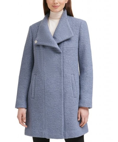 Asymmetrical Bouclé Walker Coat Blue $100.75 Coats